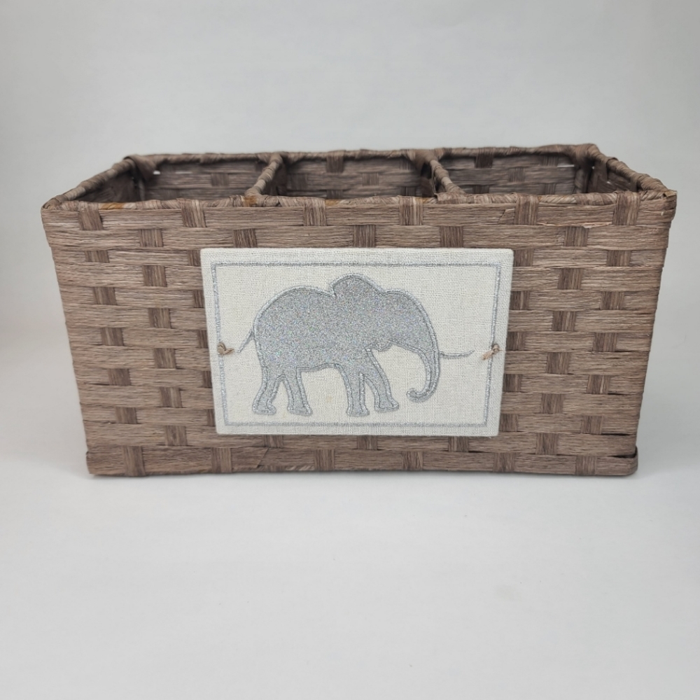 Holographic Glitter Elephant 3 Section Basket